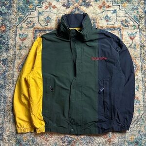 Vintage Nautica Colour Blocking Zip-up Light Jacket Large